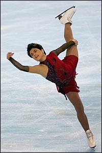 Hungary's Julia Sebestyen performs during the women's dance free programme of the 17th Trophee Lalique of artistic ice skating,  in Paris 