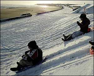 Children playing in snow