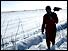 Man walking in snow