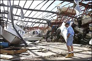 Wrecked boats