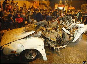 The car of Abdel Aziz al-Rantissi