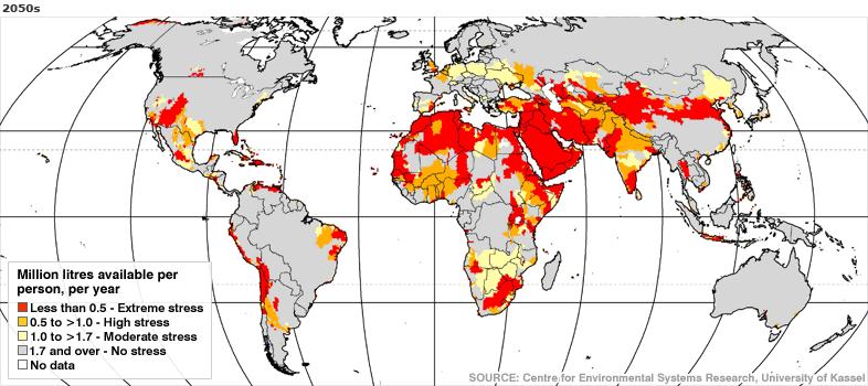 Water avaiability, 2050s