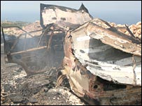 Veículo destruído