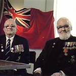 The poet Bill Dixon, on the right, and the subject of the poem, Bob Lang, being interviewed for the Merchant Navy Project in Liverpool in 2004.  Both are members of the Blackpool Merchant Navy Association.