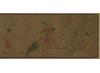 One of the emperor's wives steps forward to protect him from a bear. Another flees. (c) Trustees of the British Museum