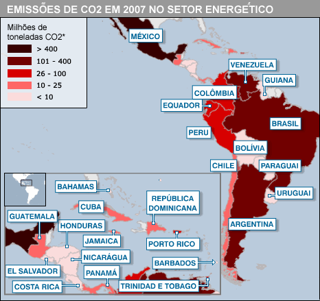 Climate change map