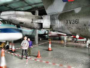 Beneath the airbrakes of a Buccaneer