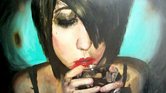 Girl with a glass...