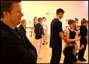 Picture: Matthew Bourne keeps a critical eye on the workshop