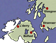 Image of Map showing the proximity of Scotland to Ulster