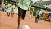 A boy playing football