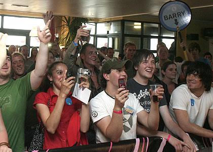 The Barrys and their friends singing Barryoke