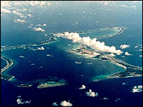 A ilha de Diego Garcia, no Oceano Índico