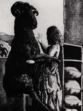 'Baa, Baa, Black sheep' by Paula Rego (1989), Etching and aquatint, courtesy of The Marlborough Fine Art Gallery.