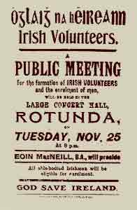 Image of handbill announcing the Irish Volunteers’ first public meeting