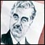 Manifestante com imagem de Rafic Hariri no rosto