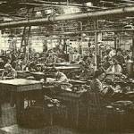 A view of one of Barrans' Factory Workrooms. Taken from a pre war pamphlet on Careers in the clothing industry in Leeds:   Careers for Yorkshire Girls.  By kind permission of Mrs Birkby
