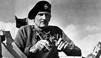 General Bernard L. Montgomery watches his tanks advance toward German lines, North Africa, November 1942