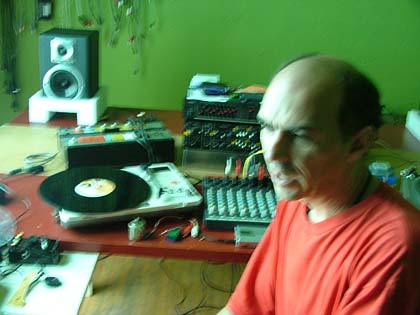 Martin Tetrault in his home studio