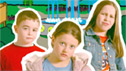 Boy and two girls with expressive faces