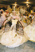 A young girl, elaborately dressed as the orixa Oxum