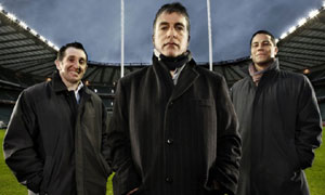 Jonathan Davies, John Inverdale and Jeremy Guscott (pictured L-R) BBC commentators, RBS Six Nations 2007