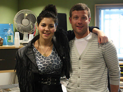 Dermot with session guest Marina & The Diamonds