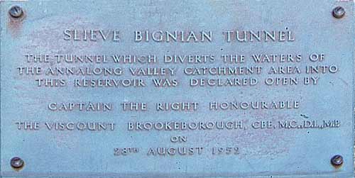 Plaque at the exit of the Binnian Tunnel
