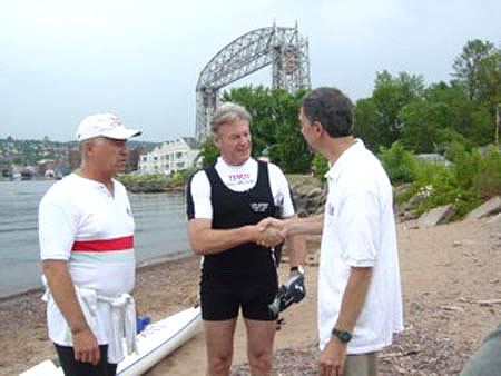 Ian leaves Dunluth to begin 390 miles of rowing