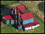 Red and blue house at Bawdsey