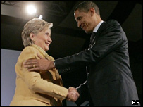 Bà Clinton và ông Obama 