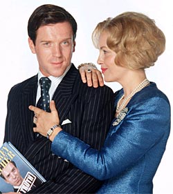 Damian Lewis as Jeffrey Archer and Greta Scacchi as Mrs Thatcher