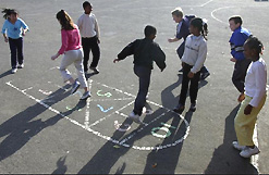 Children play in the playground
