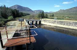 View of the Dunnywater waterworks at the entrance to the Binnian Tunnel