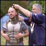 Tim Telling puts on a costume