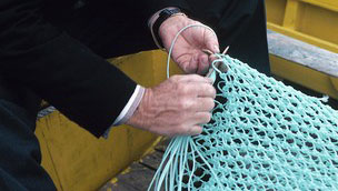 Man knitting