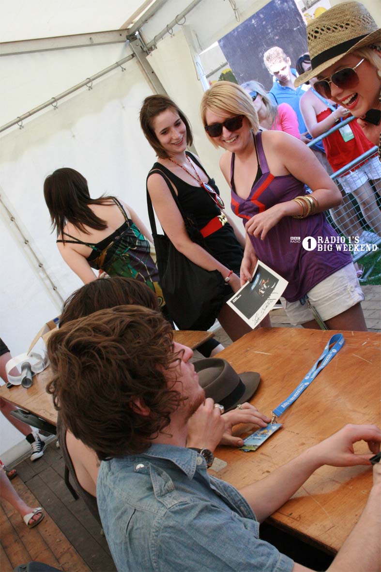 The Kooks in the signing tent