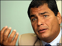 O presidente do Equador, Rafael Correa