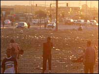 Port Elizabeth'te bir gecekondu mahallesi