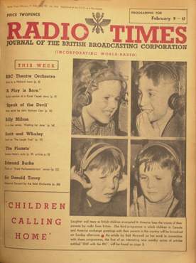 Front cover of Radio Times during the war