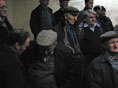 Abergavenny Cattle Market, Farmers in the auction ring by Roger Hutchings