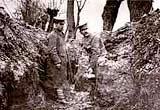 Image of soldiers digging a trench below Aubers Ridge in November 1914