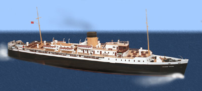This model of the  Princess Victoria is in the Mayor's Parlour at Larne Town Hall