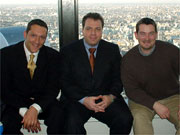 Carl Gough (left),  Eyal Agmoni, President of Sakai-tech (middle),  Eamon Broderick, EMC (right)