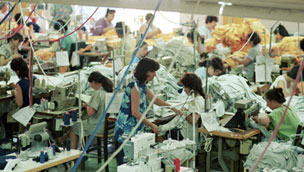 Women sewing in factory