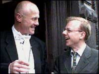 John Caudwell on the left  hosting a charity ball
