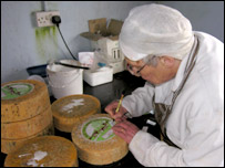 Diana Smart with her Double Gloucester cheese 