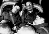 Exhausted troops, after arrival in England