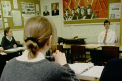 Male teacher in classroom