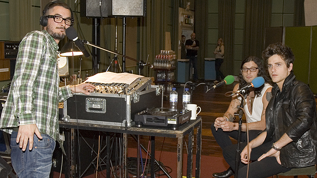 Zane checks out the impressive amps which the band will be using for the gig.